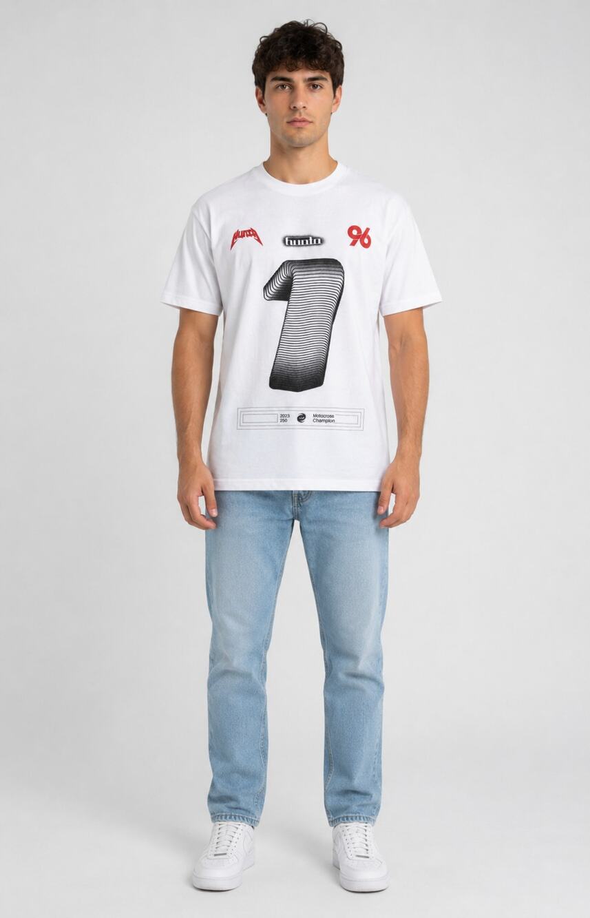 Hunta Racing MX23 Champ Tee Shirt Mens Medium Motorcross Champion White Red New